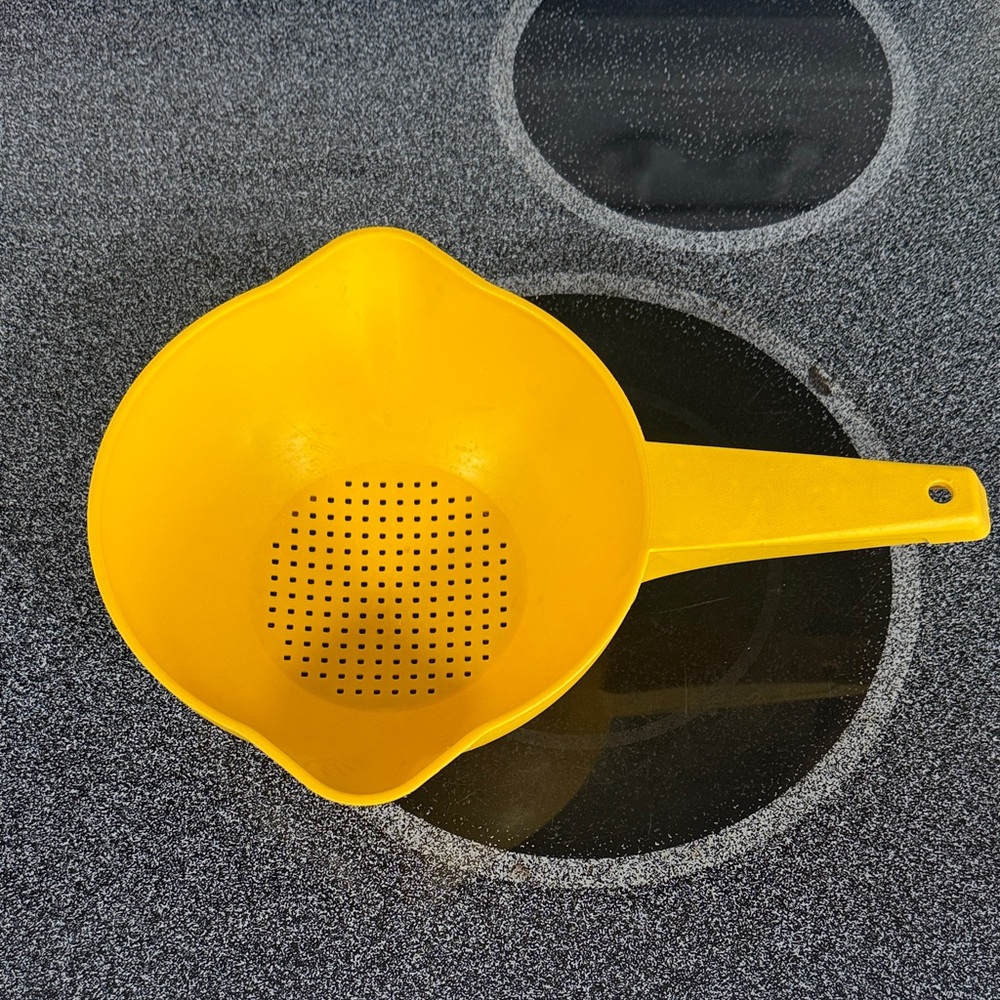 Vintage Tupperware Yellow Strainer
